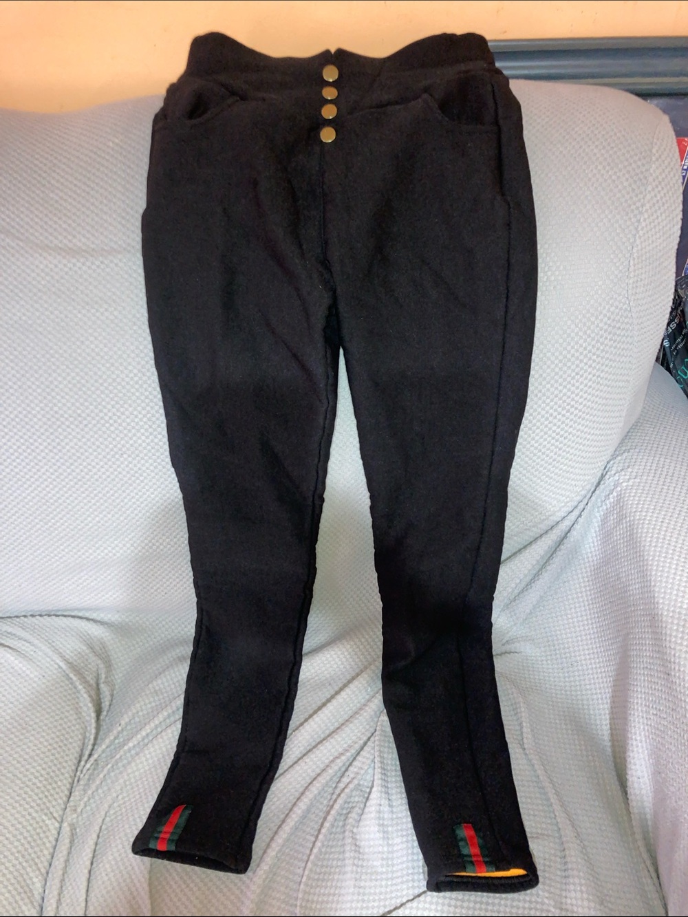 High-Rise Black Women’s Jeggings with Accent Trim